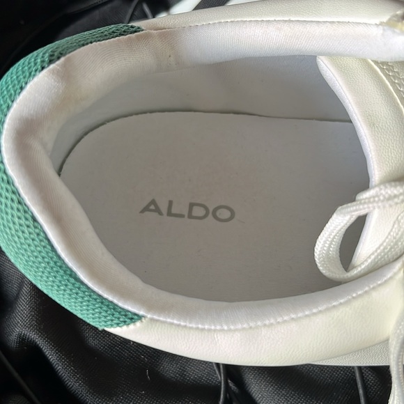 Aldo white sneakers  Two  Stripes Green and Red Size 10 - Picture 9 of 10